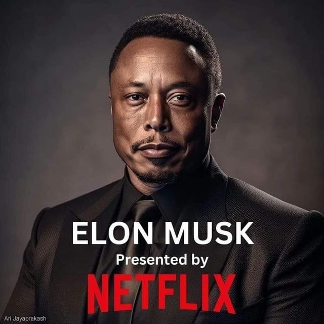 Elon Musk presented by Netflix poster parody